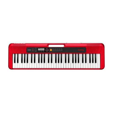 Casio Casiotone CT-S200RD – 61-Key Portable Keyboard for Beginners | 400 Tones, 77 Rhythms, LCD Display, Dance Music Mode, USB-MIDI, Stereo Speakers | Includes Power Supply & Music Rest | Red
