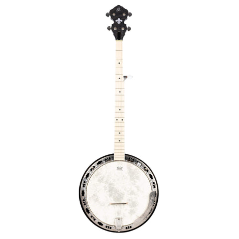 Ortega Guitars Facon Falcon Series Left-Handed 5-String Quilted Maple Resonator Acoustic-Electric Banjo w/Bag, (OBJE400TCO-L)
