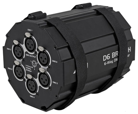 American DJ Supply D6 Branch 6 Way DMX-512 Splitter and Amplifier Truss Mount 3-Pin to 3-Pin