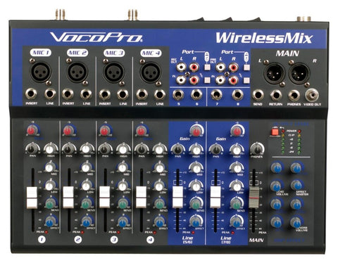 All-In-One Live Sound / Karaoke Mixer with 2 UHF Wireless Mics and SD Audio Recorder