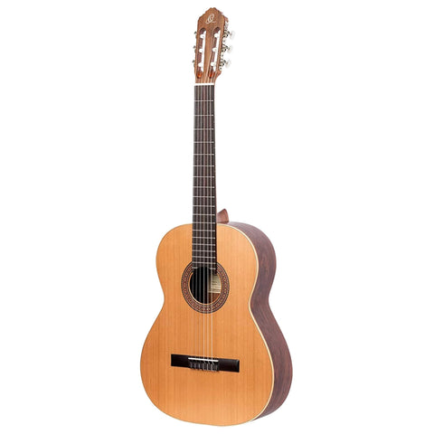 Ortega Guitars 6 String Traditional Series-Made in Spain Left-Handed Solid Top Classical Guitar w/Bag, (R180L)
