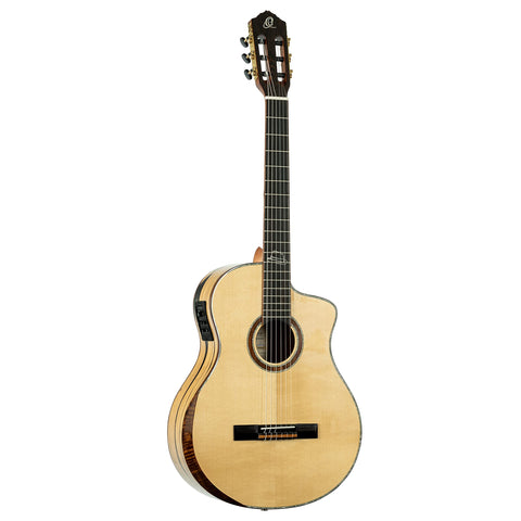 Ortega Guitars 6 String Signature Series Billy Watman Acoustic-Electric Nylon Classical Guitar w/Bag, Right, Full (BYWSM)