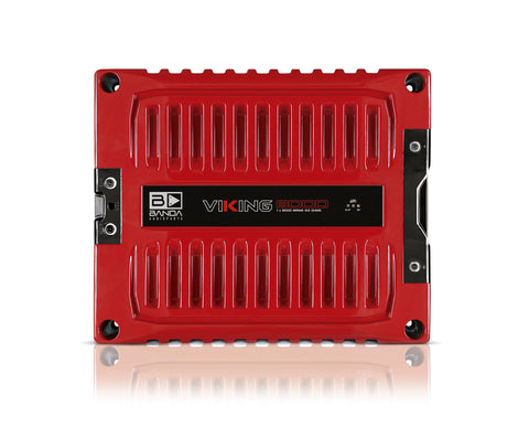 Banda VIK8000.2RED Car Amplifier Audio Speaker 2-Ohms Full Range New Viking 8000 Watts Rms LED Indicator Sound Specialization Aluminum Chassis - Red