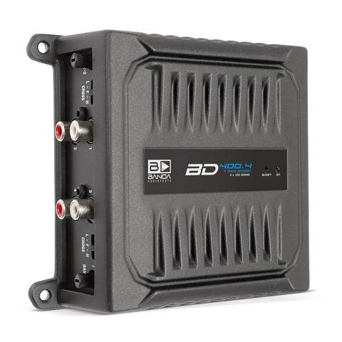 Banda Audioparts BD400.4RED Four Channel 4 x 100 Watt Rms Full Range Car Audio Amplfier 4 Ohms Bridged with Optional Use Low or High Pass Filters Red