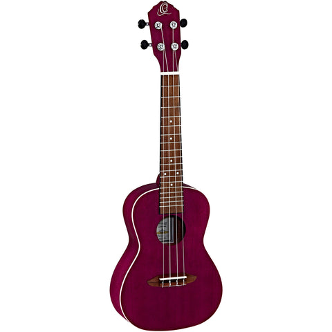 Ortega Guitars, 4-String Earth Series Concert Ukulele, Right, Ruby Raspberry, Acoustic (RURUBY)