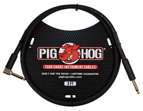 PigHog PH3R Instrument Cable Right Angle, 3 Feet