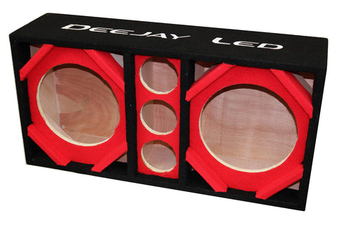 Two 10-in Woofers plus Three Tweeters RED Empty Chuchera Speaker Enclosure