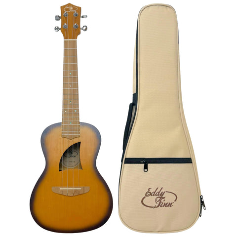 Eddy Finn Bamboo Beach Concert Ukulele for Adults, Beginner and Professional Musical Instrument, Travel-Friendly with Gig Bag, Sunburst