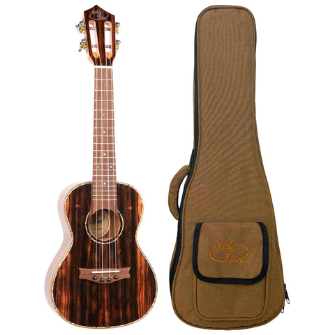 Eddy Finn Expression Series Concert Ukulele for Adults, Beginner and Professional Musical Instrument, Travel-Friendly with Gig Bag, Koa Wood