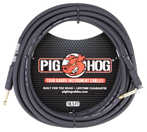 Pig Hog PH1RR High Performance 8mm 1/4" Guitar Instrument Cable, 1 Foot,Black