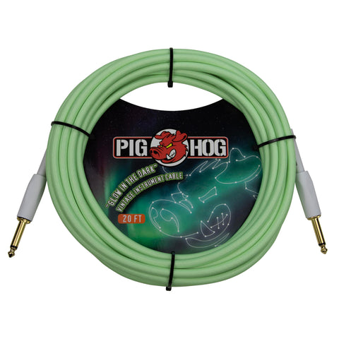 Pig Hog PCH20GLO Glow in The Dark Instrument Cable, 20 Foot