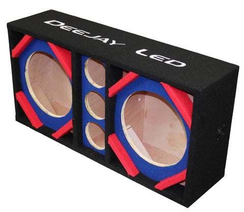 Two 10-in Woofers plus Three Tweeters BLUE Empty Chuchera Speaker Enclosure