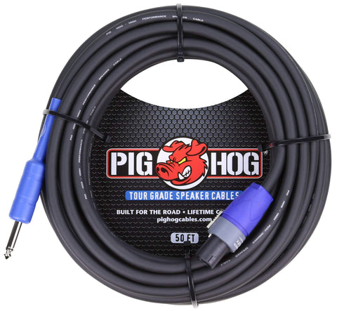 Pig Hog PHSC50SPK High Performance 14 Gauge 9.2mm speakON Speaker Cable, 50 Feet