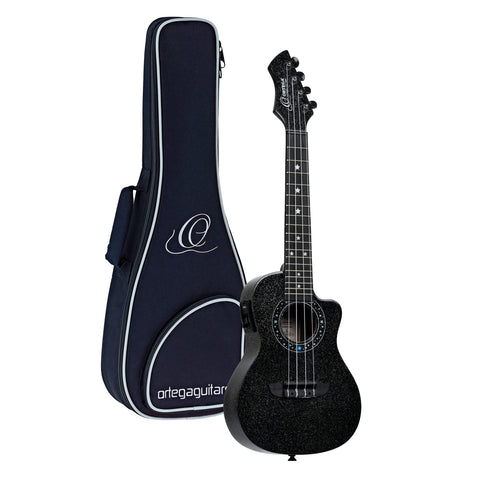 Ortega Guitars, 4-String Horizon Series Revese Headstock Concert Ukulele w/Bag, Right, Natural (RUBO)