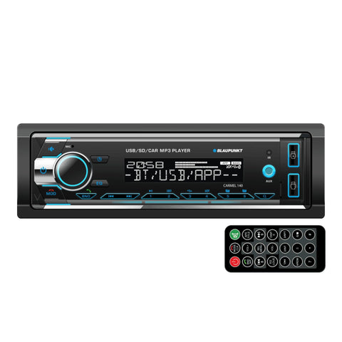 BLAUPUNKT Carmel 140 Single Din Multimedia MP3 Receiver Front USB Port - Black