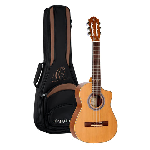 Ortega Guitars 6 Gaucho Series Nylon String Parlor Guitar w/Bag, Right, Green Apple (RGA-GAP)