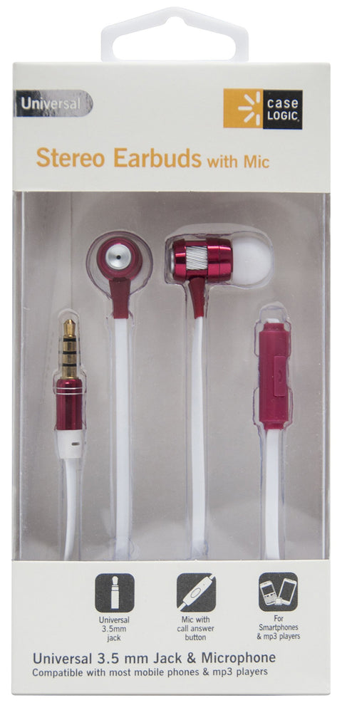 BYTECH CL EARBUDS WITH MIC PINK/WHITE