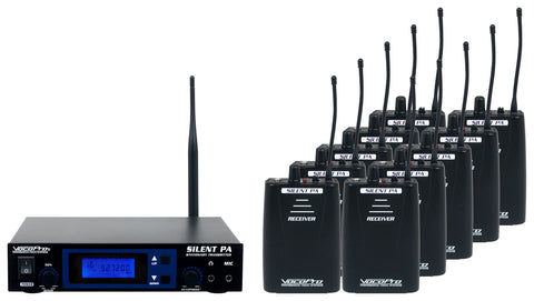 SilentPA-SEMINAR10 - 16CH UHF WIRELESS AUDIO BROADCAST SYSTEM (Stationary Transmitter with ten bodypack receivers)