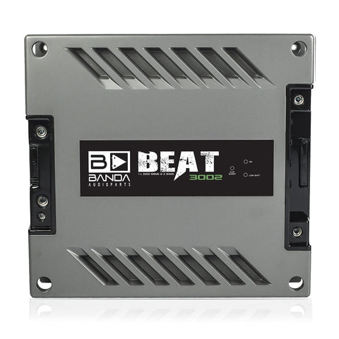 1-Channel Vehicle Audio Amplifier - 3000 Watts High-Powered Mono Bass Amplifier w/Subsonic Filter and Low Pass Filter Stable at 2 ohms, LED Indicators, Sound Specialization - Banda BEAT3002