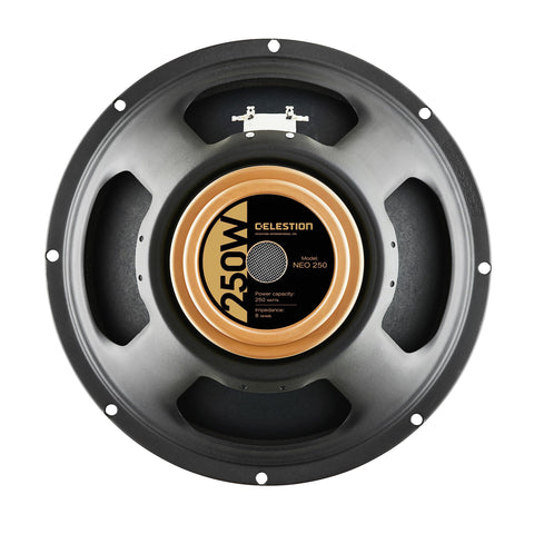 Sacrificing none of the delicious musicality of your favourite Celestions  the Neo 250 Copperback is a neodymium speaker that supplies tons of tone without the signature cone break-up immediately associated with the classic Celestion growl.
