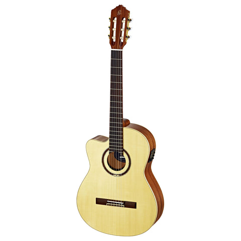 Performer Series Left-Handed Solid Top Slim Neck Acoustic-Electric Nylon Classical Guitar w/Bag