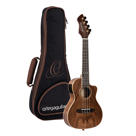 Ortega Guitars Custom Built Distressed Series, 1-String The Private Room Concert Acoustic-Electric Ukulele w/Bag, Right, Konzert (DSSUITE-UKE)