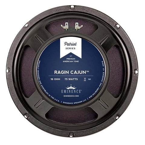 Eminence Ragin Cajun Patriot Series 10" Guitar Speaker Replacement 16 Ohm Very Loud Touch Sensitive for Lead Rhythm Guitar - RaginCajun16,Black
