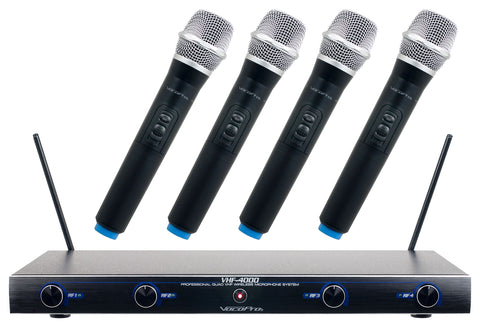 VHF-4000-1 - Professional Quad VHF Wireless Microphones System