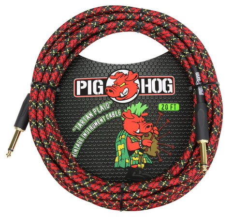 1/4-in to 1/4-in Tartan Plaid Guitar Instrument Cable  20 Feet