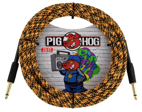 Pig Hog PCH20GOR Instrument Cable, Orange Graffiti