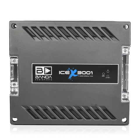 ICE X 3001 One Channel 3000 Watts Max  1 Ohm Car Audio Mono Amplifier w/Bass Boost Highpass Filter and Low Pass Filter