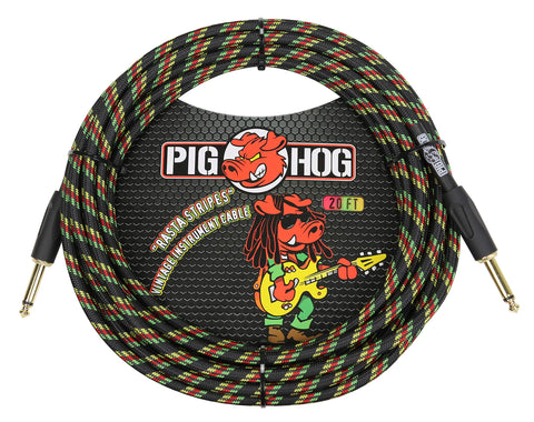 Pig Hog PCH20SG 1/4" to 1/4" Seafoam Green Guitar Instrument Cable, 20 Feet