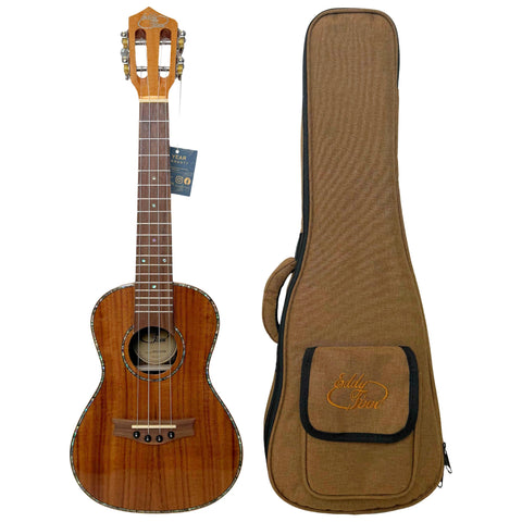Eddy Finn Expression Series Concert Ukulele for Adults, Beginner and Professional Musical Instrument, Travel-Friendly with Gig Bag, Koa Wood
