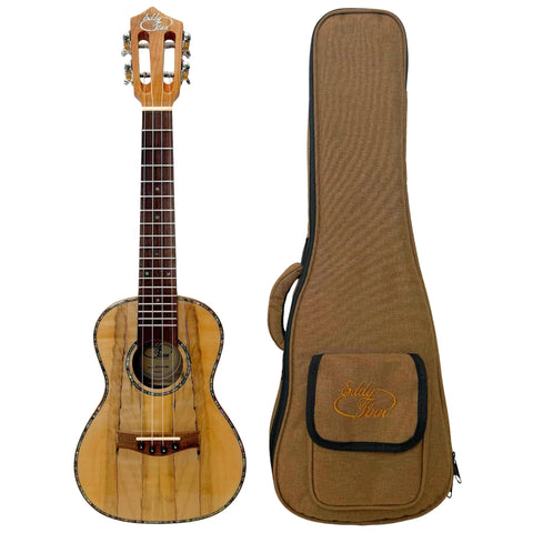 Eddy Finn Expression Series Concert Ukulele for Adults, Beginner and Professional Musical Instrument, Travel-Friendly with Gig Bag, Spalted Maple Wood