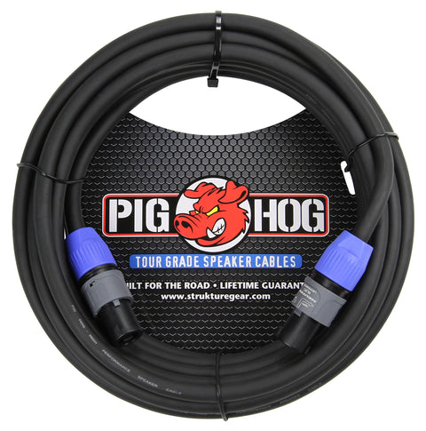 Pig Hog PHSC25 High Performance 14 Gauge 9.2mm 1/4" Speaker Cable, 25 Feet