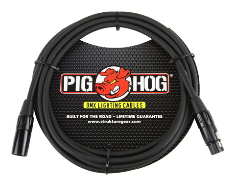 Pig Hog PHDMX25 3-Pin DMX Lighting Cable, 25 Feet,Black