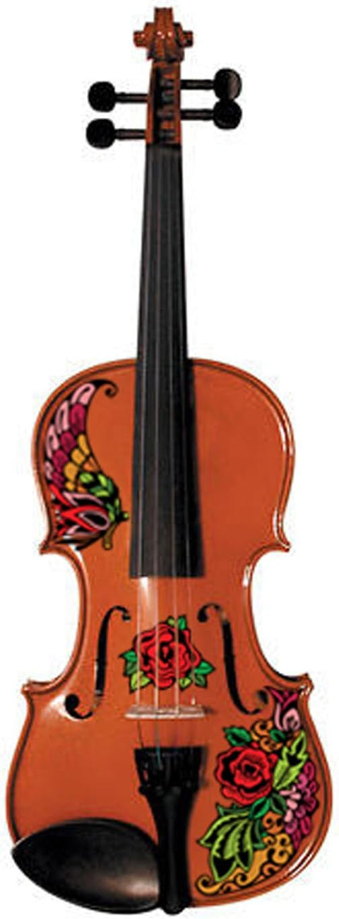TIE DYE DELUXE VIOLIN OUTFIT 4/4 PONYTAIL