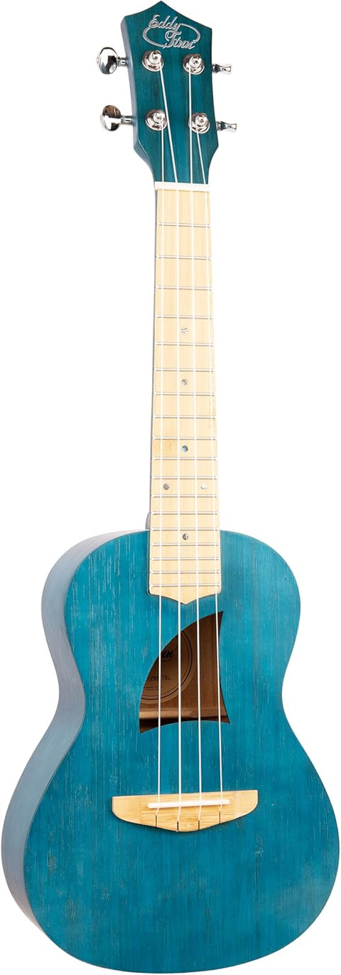 Bamboo Beach Ukulele with Gig Bag, Transparent Blue Bamboo