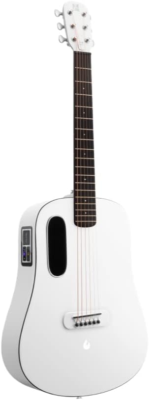 Blue Lava 36" Electric Acoustic SmartGuitar HiLava Sail White and Ideal Bag